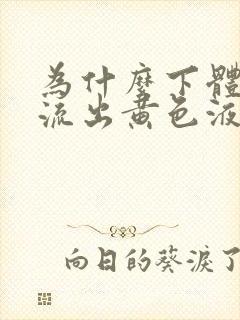 为什么下体一直流出黄色液体还有异味