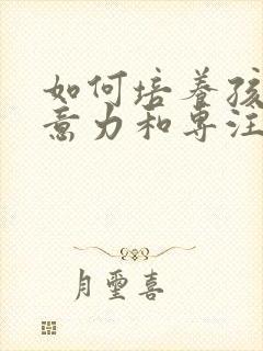 如何培养孩子注意力和专注力