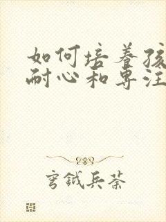 如何培养孩子的耐心和专注力