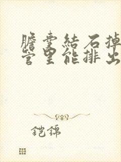 胆囊结石掉到胆管里能排出体外吗