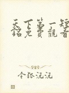 天下第一短剧苏铭免费观看全集高清