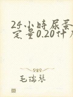 24小时尿蛋白定量0.20什么意思