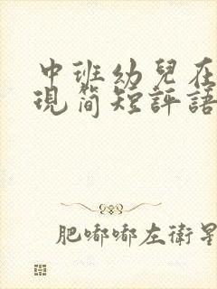 中班幼儿在家表现简短评语