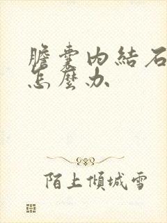 胆囊内结石很痛怎么办