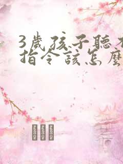 3岁孩子听不懂指令该怎么训练