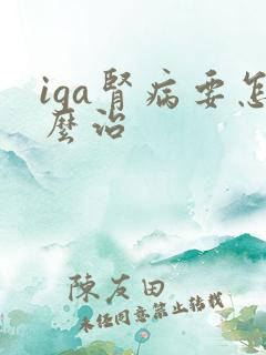 iga肾病要怎么治