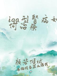 iga型肾病如何治疗