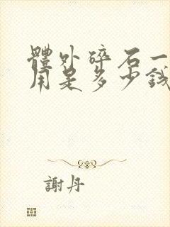 体外碎石一般费用是多少钱