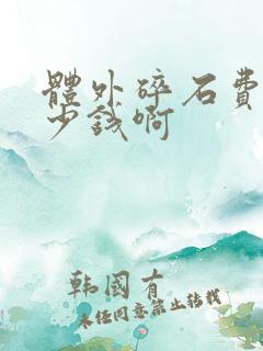 体外碎石费用多少钱啊