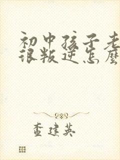 初中孩子老偷钱很叛逆怎么办