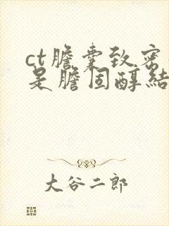 ct胆囊致密影是胆固醇结石吗