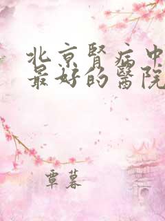 北京肾病中医院最好的医院排名