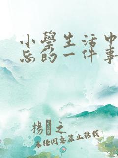 小学生活中最难忘的一件事200字