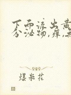 下面流出黄绿色分泌物,痒,无异味