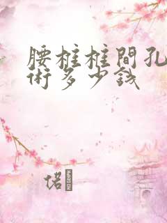 腰椎椎间孔镜手术多少钱