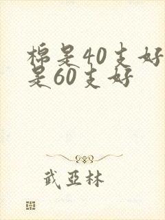 棉是40支好还是60支好