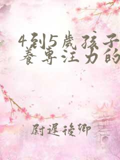 4到5岁孩子培养专注力的训练方法