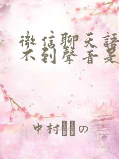 微信聊天语音听不到声音是怎么回事