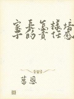 家长怎样培养孩子的责任感