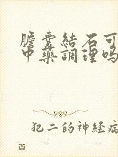 胆囊结石可以吃中药调理吗