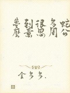 梦到很多蛇是什么意思周公解梦