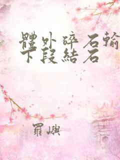 体外碎石输尿管下段结石