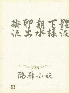 排卵期下体总是流出水样液体是怎么回事