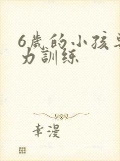 6岁的小孩专注力训练