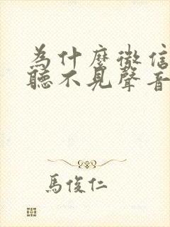 为什么微信语音听不见声音