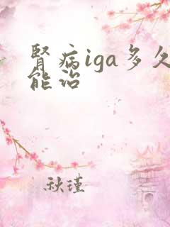 肾病iga多久能治