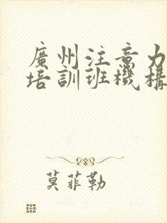 广州注意力训练培训班机构