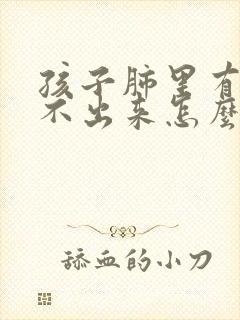 孩子肺里有痰咳不出来怎么办