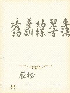 培养幼儿专注力的训练方法