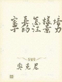 家长怎样培养孩子的注意力