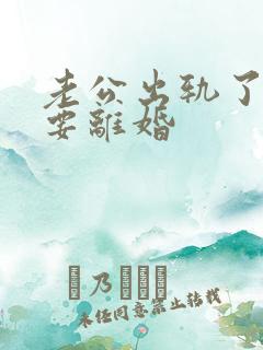 老公出轨了老婆要离婚