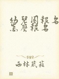 幼儿园报名网上怎么报名