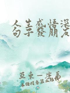 人生感悟深刻的句子发朋友圈