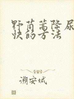 野茼蒿降尿酸最快的方法