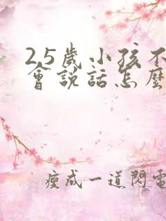 2.5岁小孩不会说话怎么办