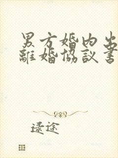 男方婚内出轨 离婚协议书怎么写