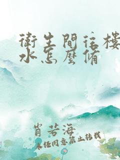 卫生间往楼下漏水怎么修