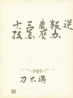 十三岁叛逆期男孩怎么办