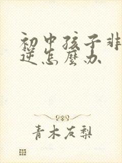 初中孩子非常叛逆怎么办