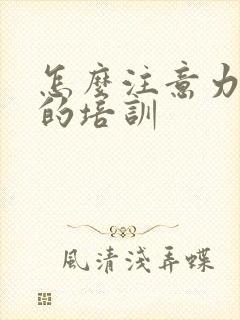 怎么注意力训练的培训