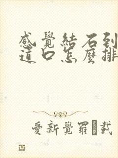 感觉结石到了尿道口怎么排出