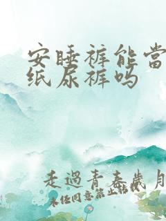 安睡裤能当成人纸尿裤吗