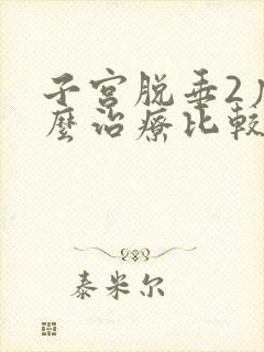 子宫脱垂2度怎么治疗比较好