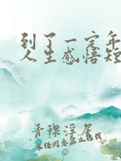 到了一定年龄的人生感悟短句