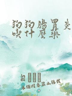 狗狗肠胃炎拉血吃什么药