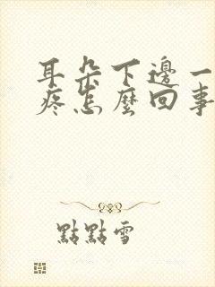 耳朵下边一按就疼怎么回事